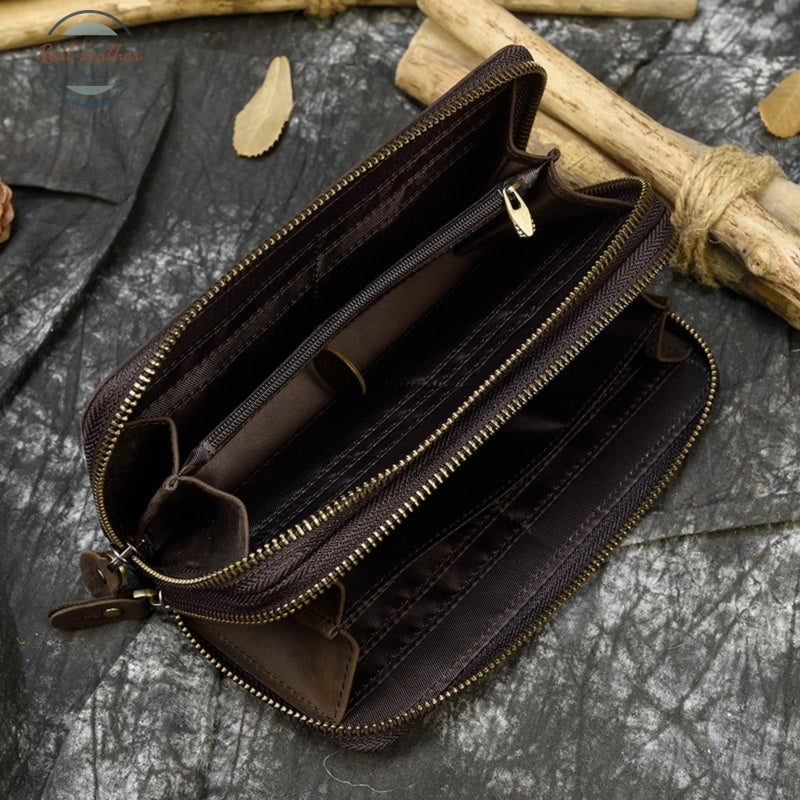 Double Zipper Long Wallet