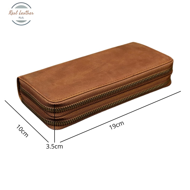 Double Zipper Long Wallet