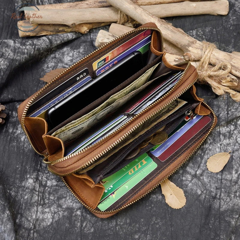 Double Zipper Long Wallet