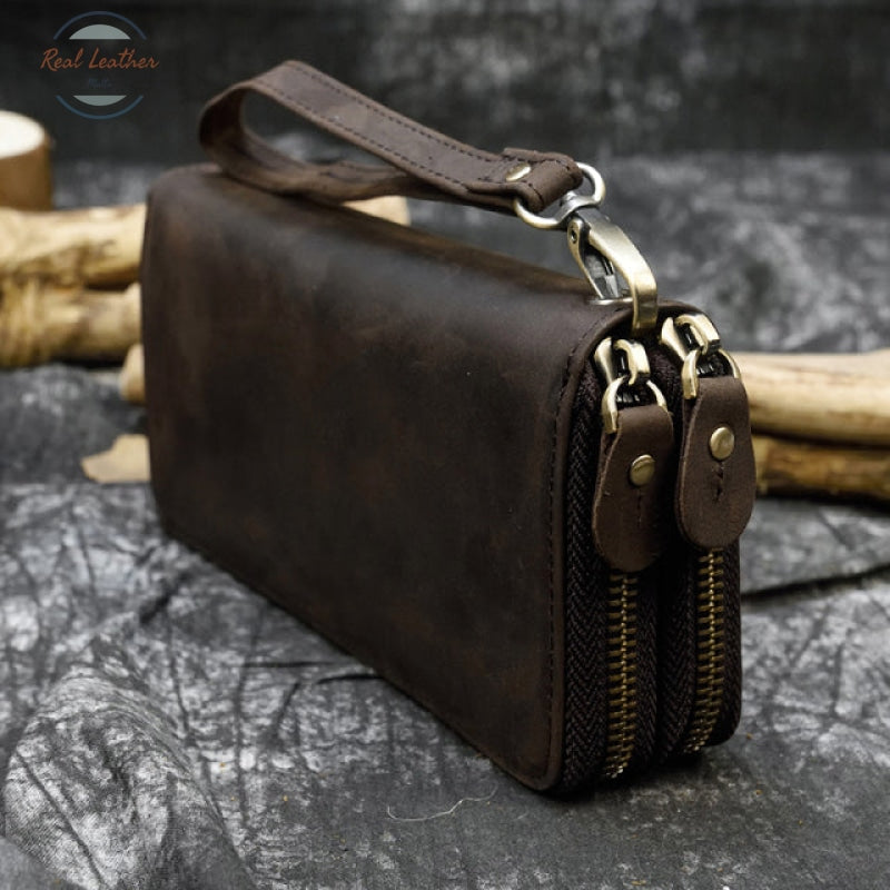 Double Zipper Long Wallet
