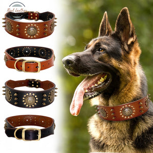 Durable Leather Dog Adjustable Collar
