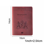 Dutch - Genuine Leather Passport Cover Red