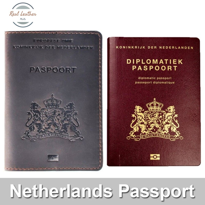 Dutch - Genuine Leather Passport Cover