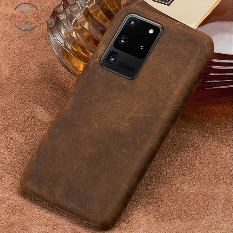 Echt Pull-Up Leer Telefoon Geval Voor Samsung Galaxy S20 Ultra Fe S9 S8 S10 Plus Note 20 10 9 M21