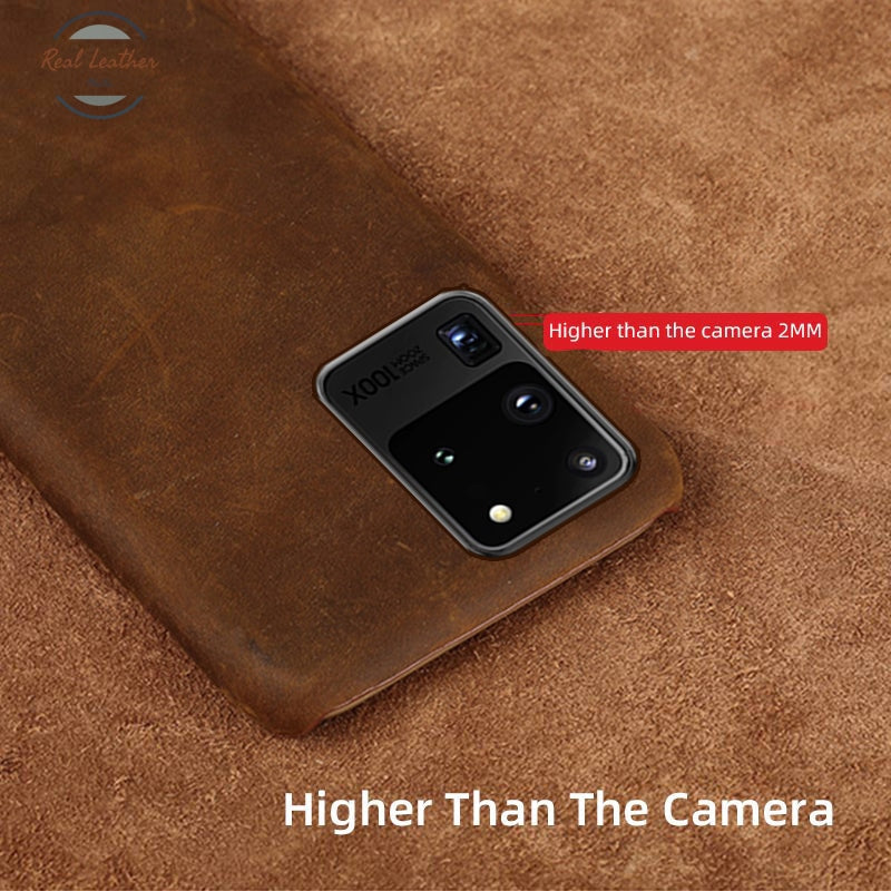 Echt Pull-Up Leer Telefoon Geval Voor Samsung Galaxy S20 Ultra Fe S9 S8 S10 Plus Note 20 10 9 M21