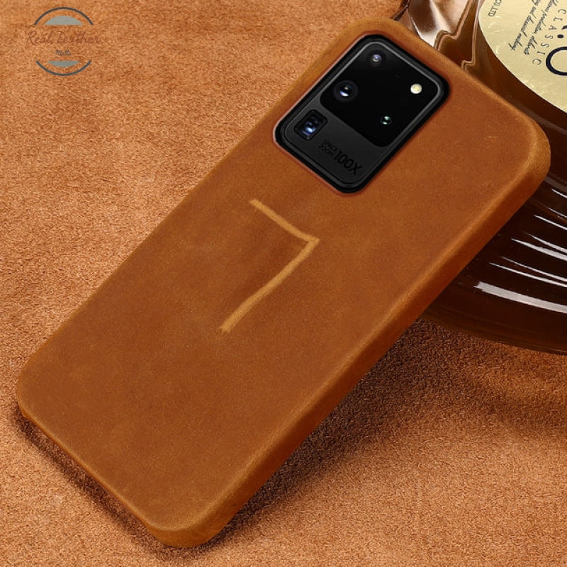 Echt Pull-Up Leer Telefoon Geval Voor Samsung Galaxy S20 Ultra Fe S9 S8 S10 Plus Note 20 10 9 M21