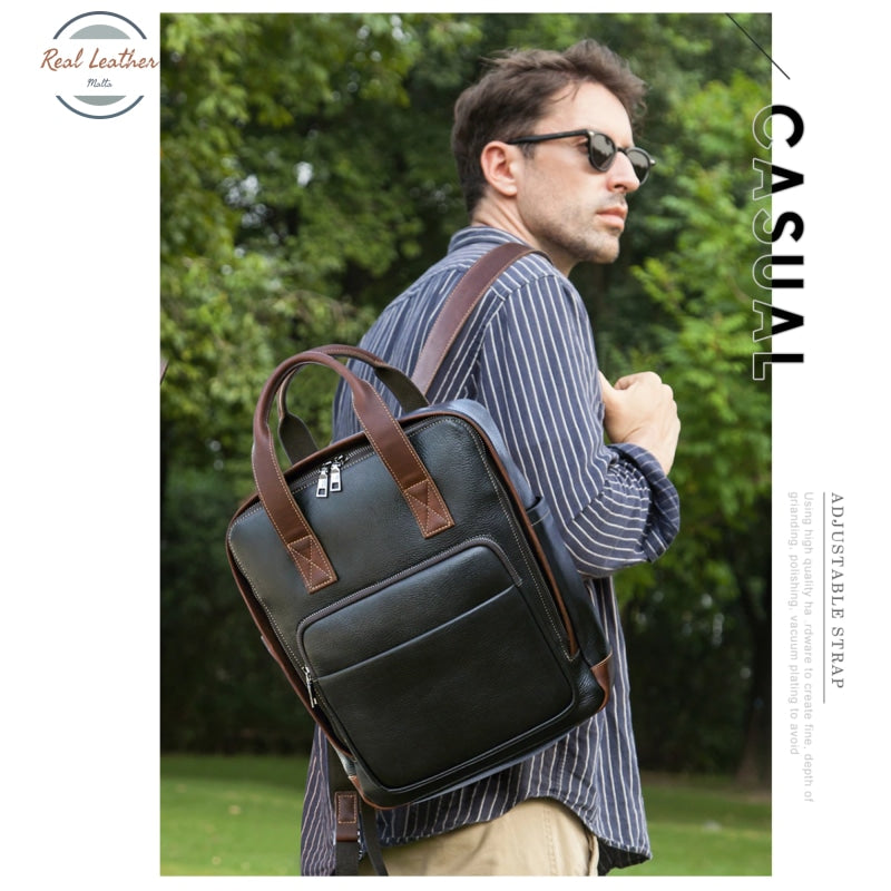 Full Grain Leather 13.3 Vintage Laptop Backpack Backpacks