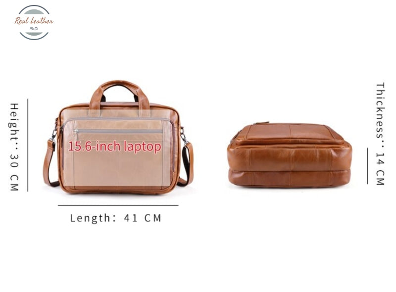 Full Grain Leather 15 Inches Travel Briefcase Briefcases