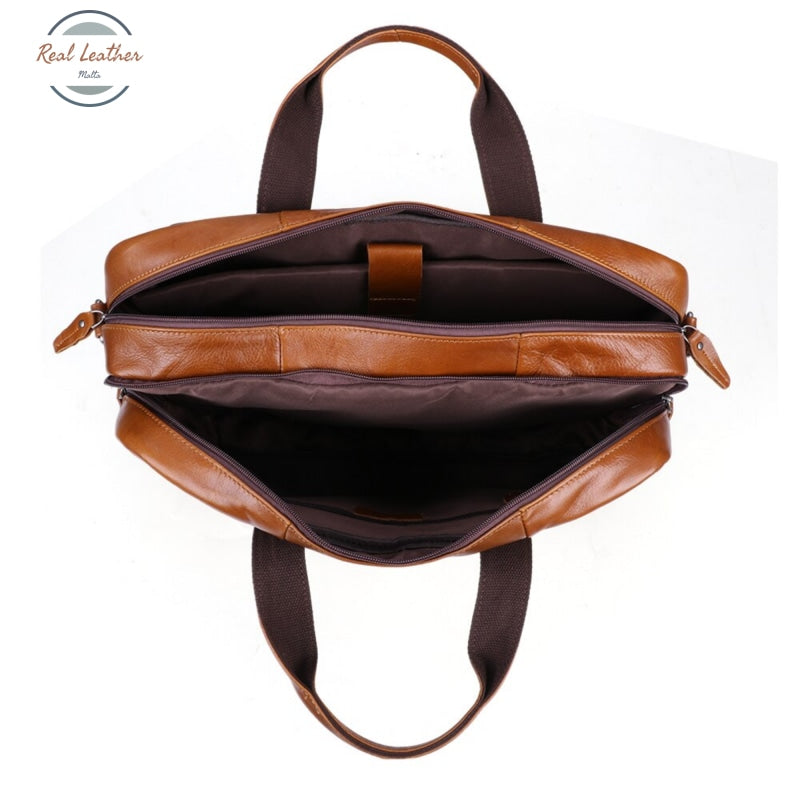 Full Grain Leather 15 Inches Travel Briefcase Briefcases