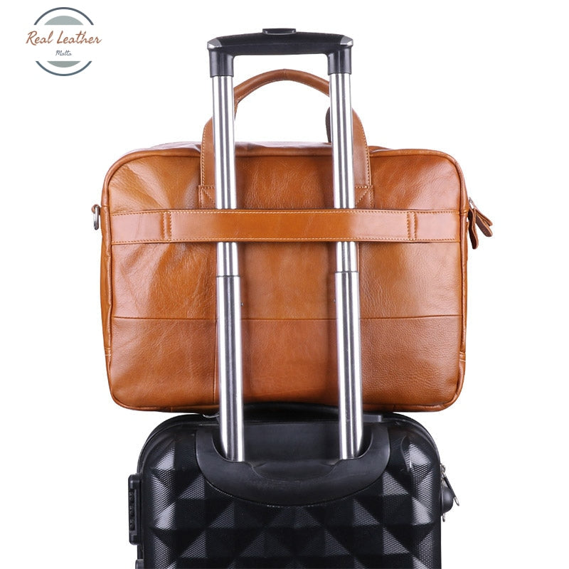 Full Grain Leather 15 Inches Travel Briefcase Briefcases