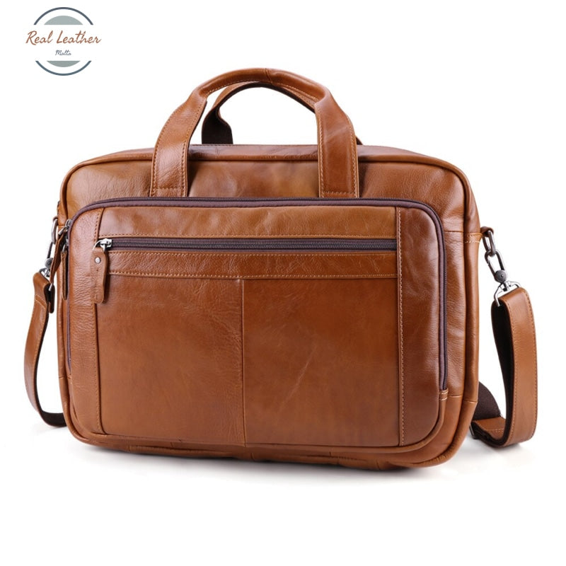 Full Grain Leather 15 Inches Travel Briefcase Briefcases
