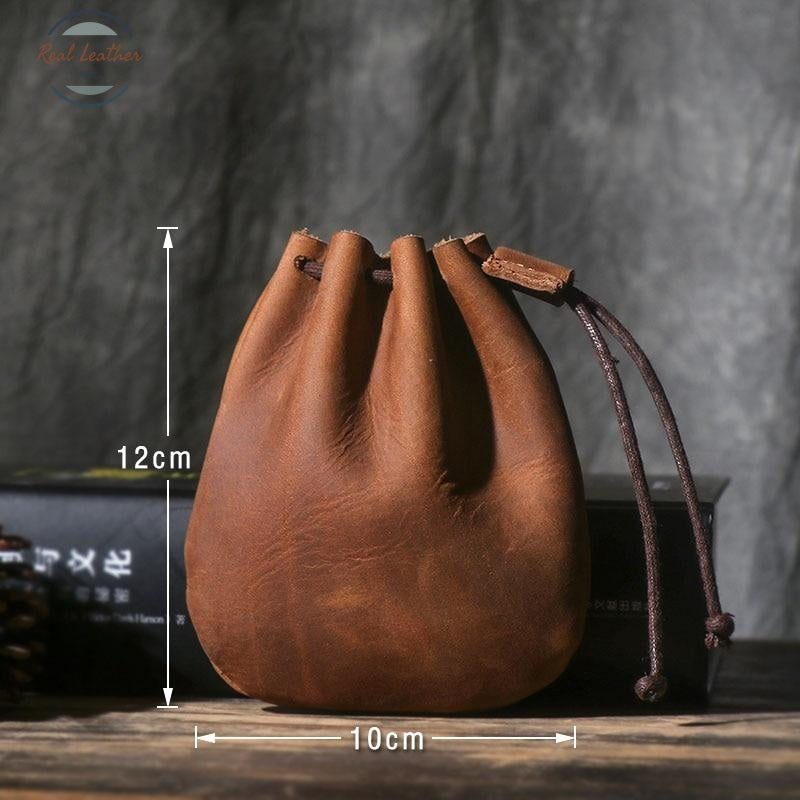 Genuine Crazy Horse Leather Small Coin Pouch