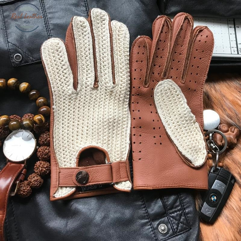 Genuine Goatskin Leather - Breathable Gloves