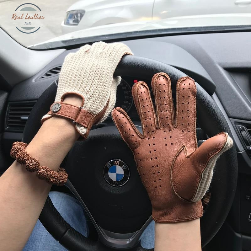 Genuine Goatskin Leather - Breathable Gloves