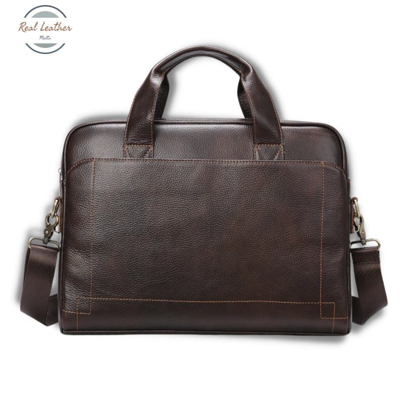 Genuine Leather 14 Business Laptop Bag For Men