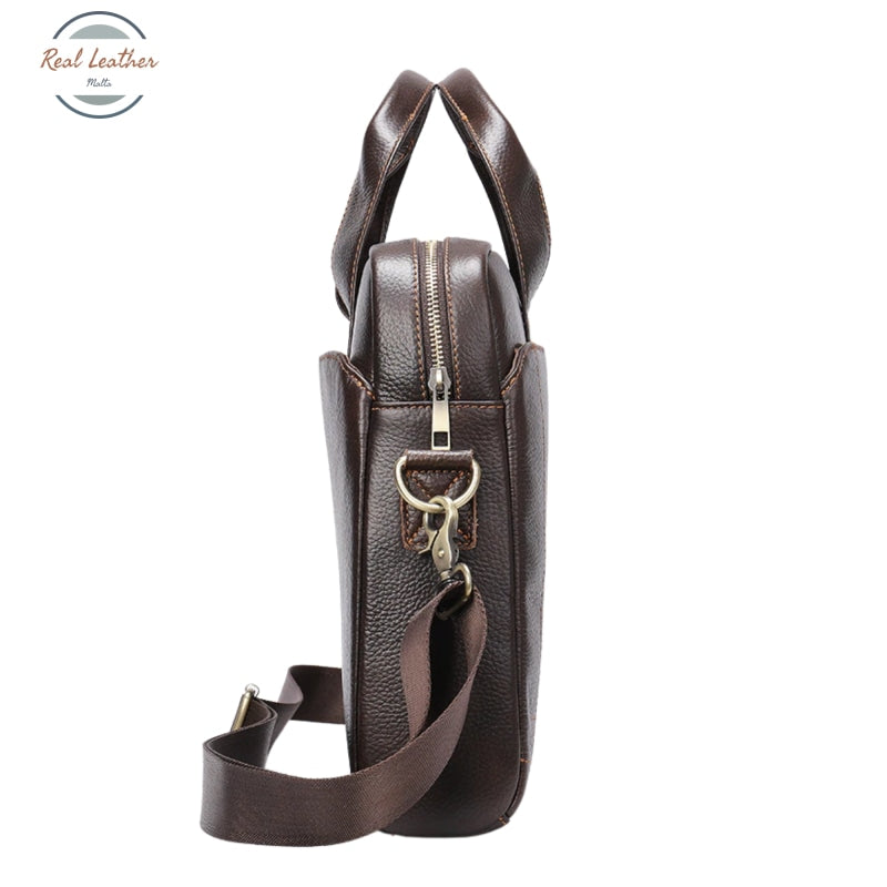 Genuine Leather 14 Business Laptop Bag For Men