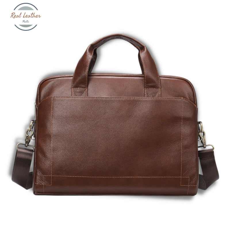 Genuine Leather 14 Business Laptop Bag For Men