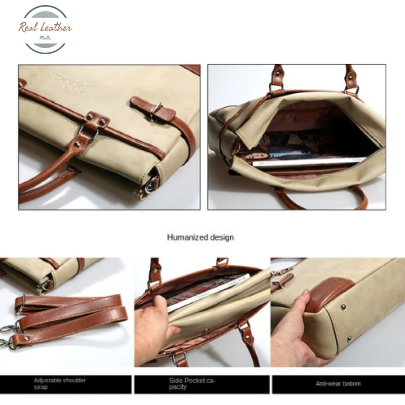 Genuine Leather 14 Inch Briefcase For Women