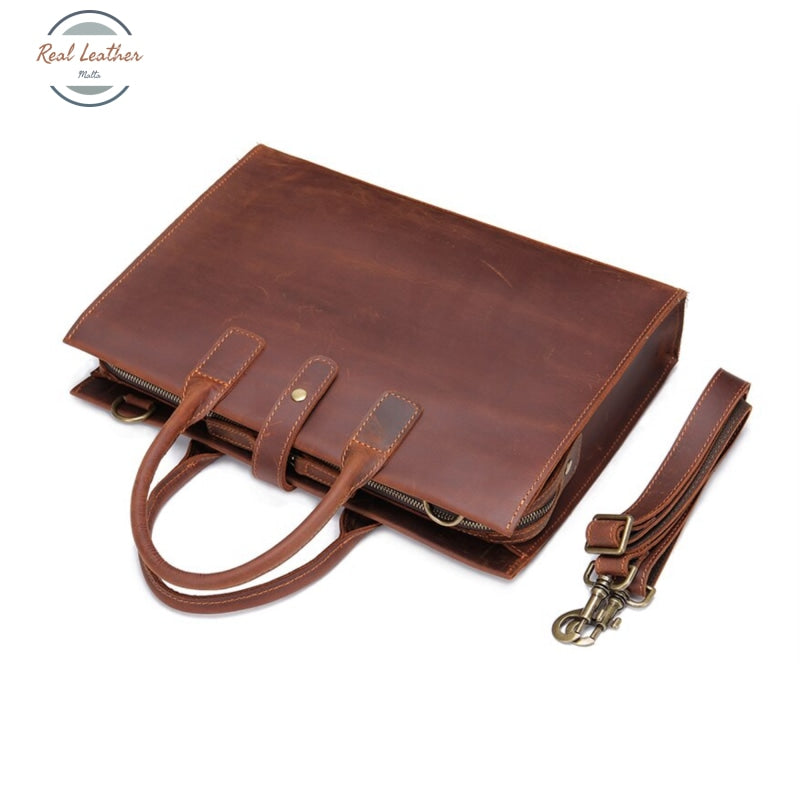 Genuine Leather 14-Inch Vintage Laptop Bag / Briefcase