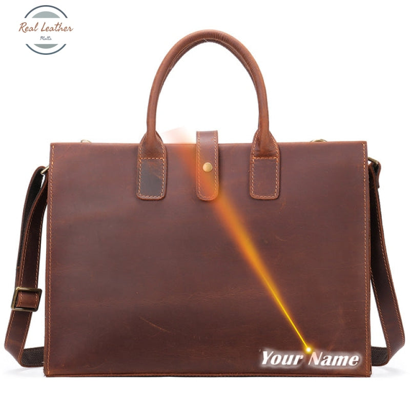 Genuine Leather 14-Inch Vintage Laptop Bag / Briefcase