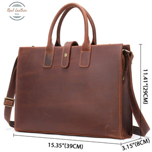 Genuine Leather 14-Inch Vintage Laptop Bag / Briefcase