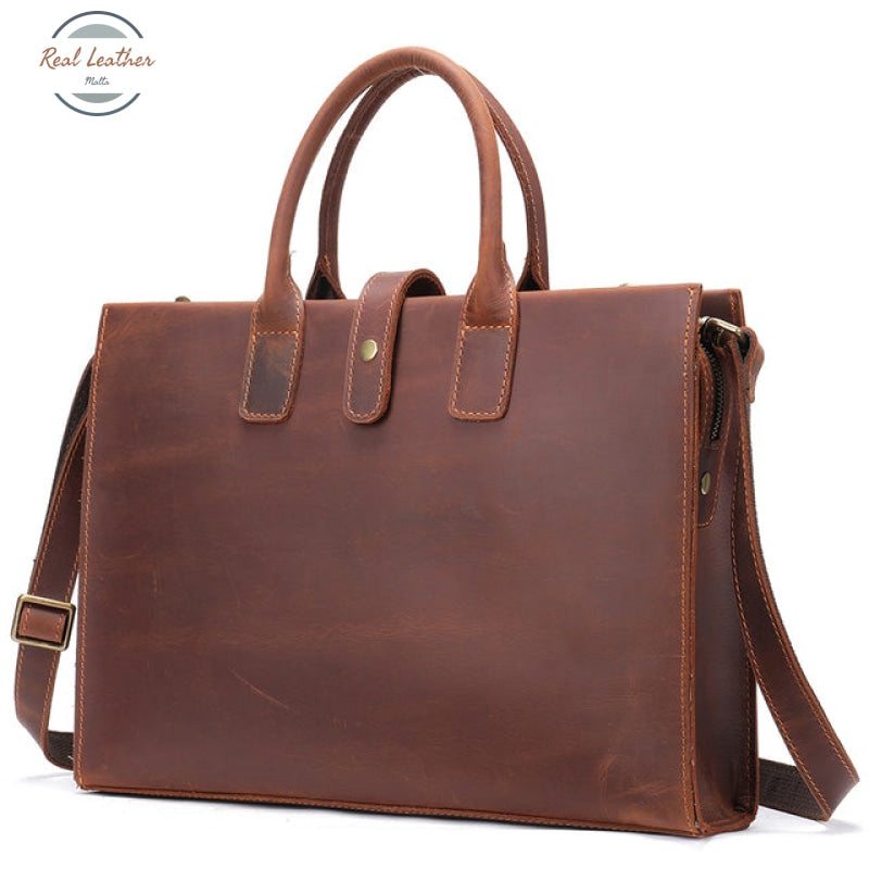 Genuine Leather 14-Inch Vintage Laptop Bag / Briefcase