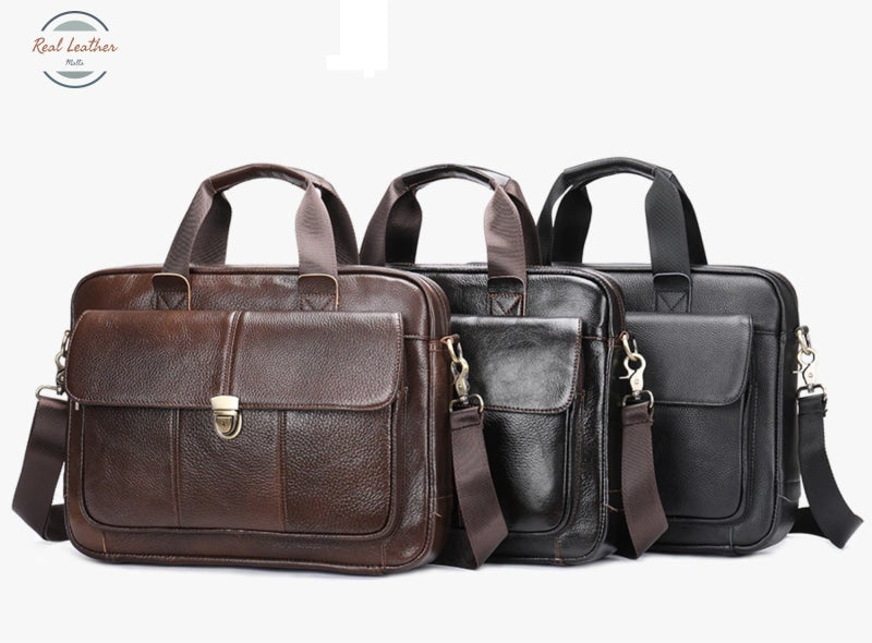 Genuine Leather 14 Inches Laptop Bag / Briefcase