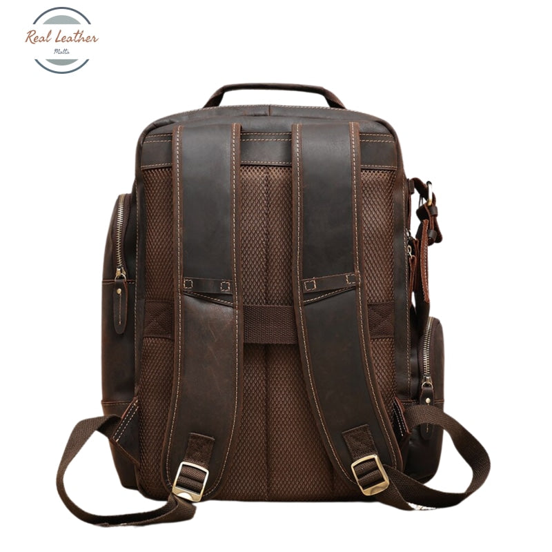Genuine Leather 15.6 Large Capacity Vintage Backpack Backpacks
