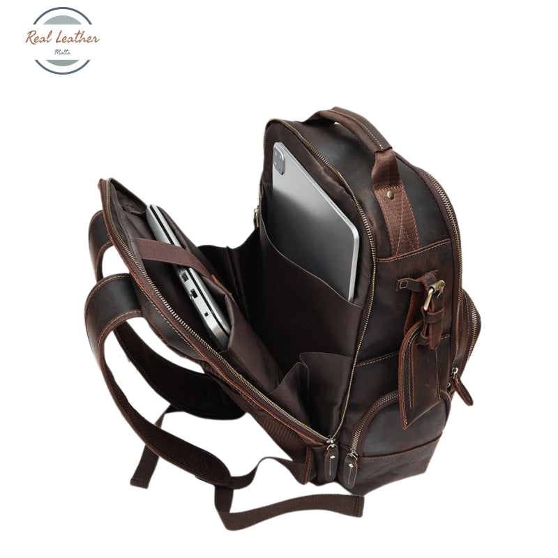 Genuine Leather 15.6 Large Capacity Vintage Backpack Backpacks