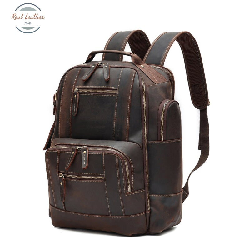 Genuine Leather 15.6 Large Capacity Vintage Backpack Backpacks