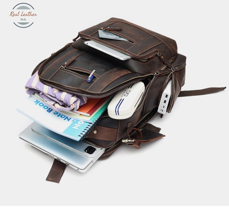 Genuine Leather 15.6 Large Capacity Vintage Backpack Backpacks
