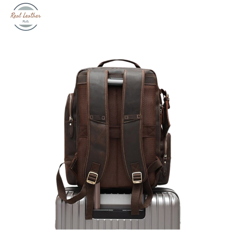 Genuine Leather 15.6 Large Capacity Vintage Backpack Backpacks
