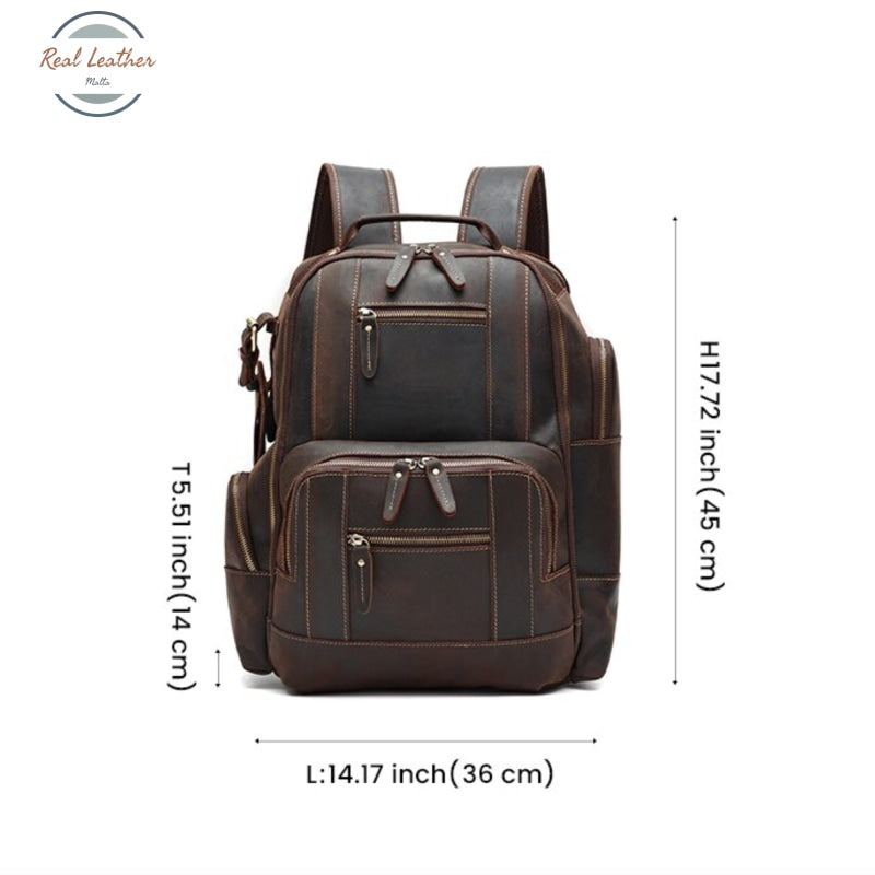 Genuine Leather 15.6 Large Capacity Vintage Backpack Backpacks