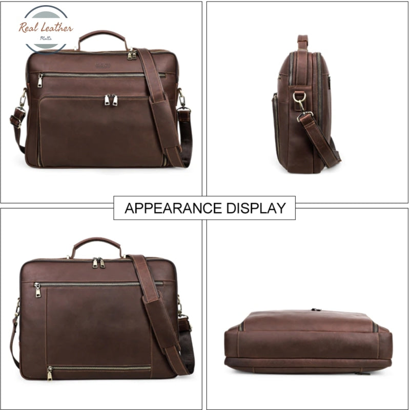 Genuine Leather 15 Briefcase Laptop Bag