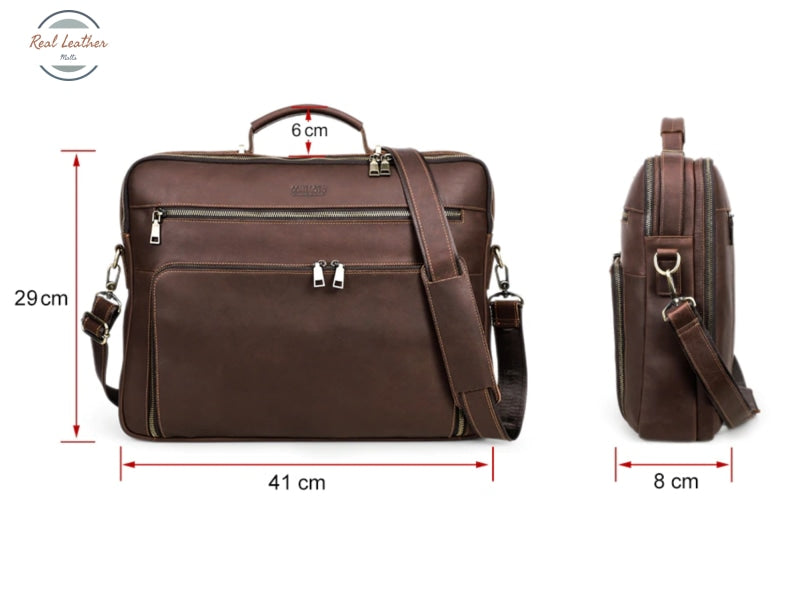Genuine Leather 15 Briefcase Laptop Bag