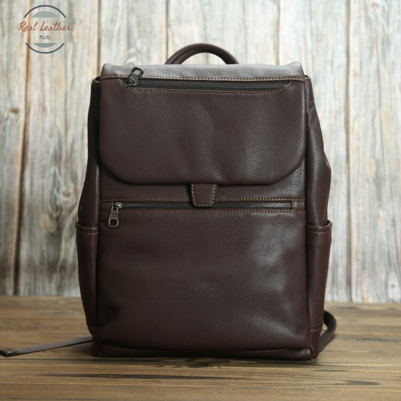 Genuine Leather 15 Inch Backpack For Men Backpacks