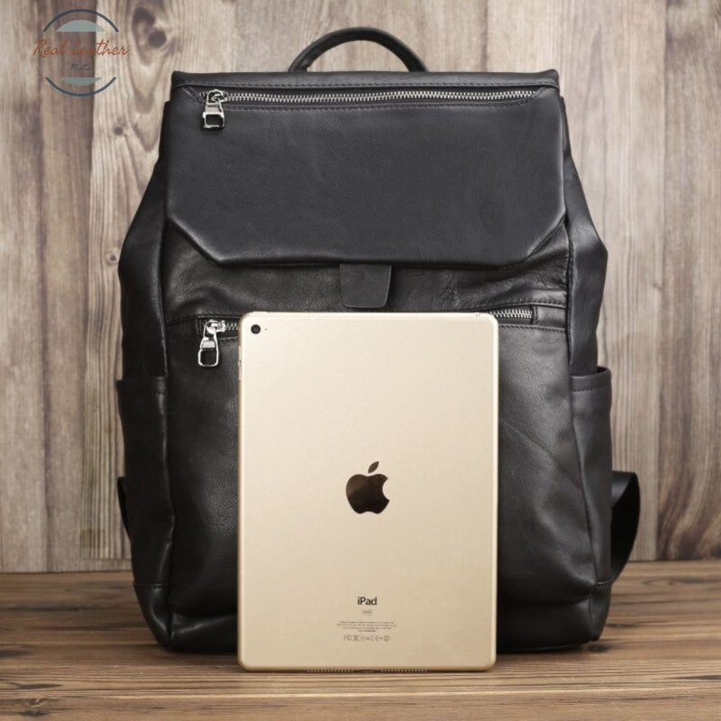 Genuine Leather 15 Inch Backpack For Men Backpacks