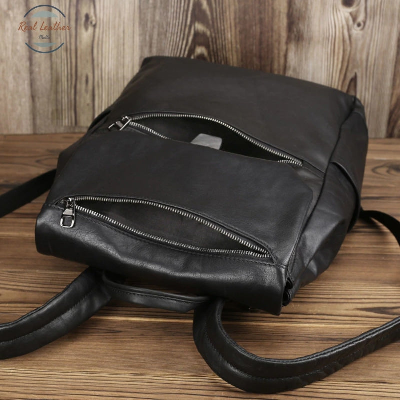 Genuine Leather 15 Inch Backpack For Men Backpacks