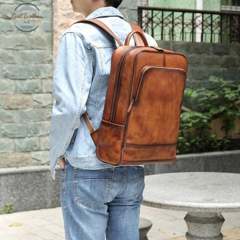 Genuine Leather 15-Inch Laptop Bag / Backpack