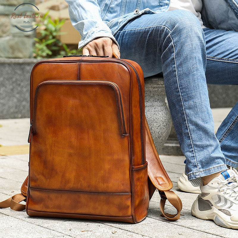 Genuine Leather 15-Inch Laptop Bag / Backpack
