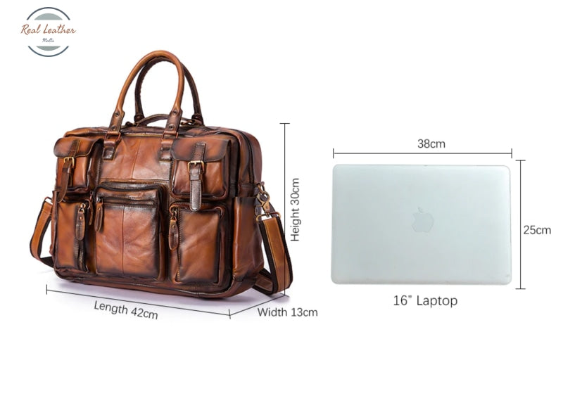 Genuine Leather 16 Men Laptop Bag