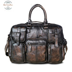 Genuine Leather 16 Men Laptop Bag Dark Coffee