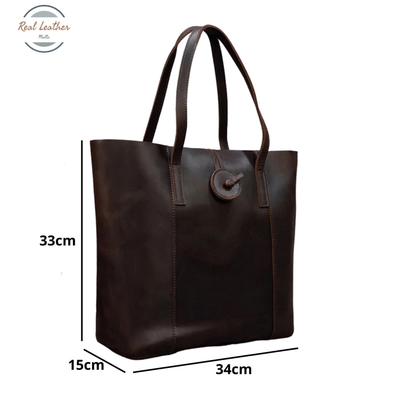Genuine Leather 2 In1 Vintage Tote
