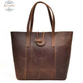 Genuine Leather 2 In1 Vintage Tote Brown