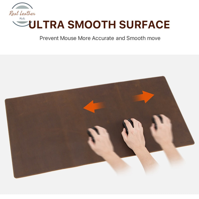 Genuine Leather Anti-Slip Mouse Pad For Computer