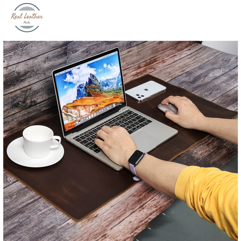 Genuine Leather Anti-Slip Mouse Pad For Computer