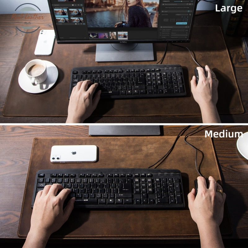 Genuine Leather Anti-Slip Mouse Pad For Computer