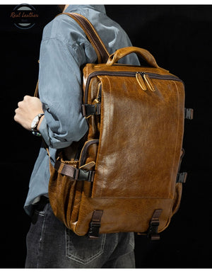 Genuine Leather Anti-Theft Backpack