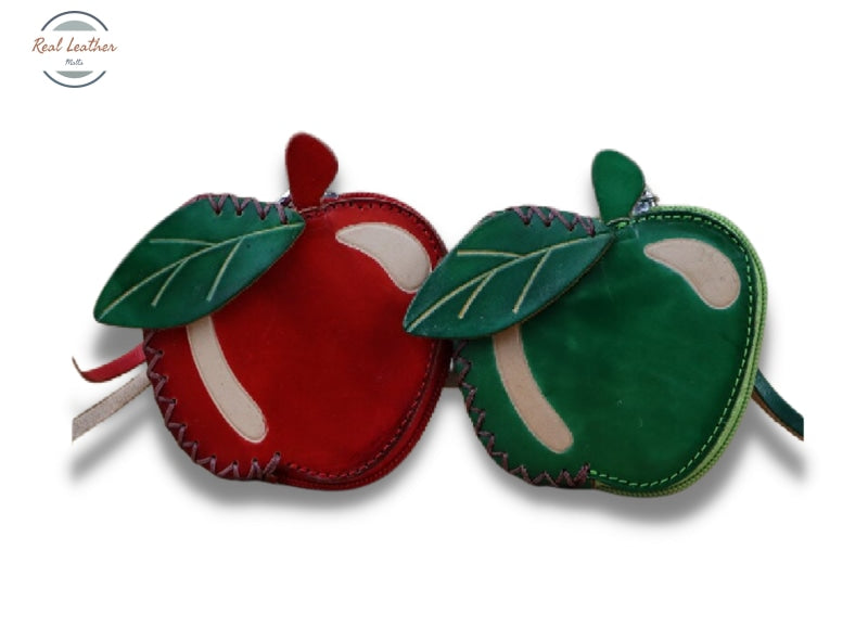 Genuine Leather Apple Coin Purse