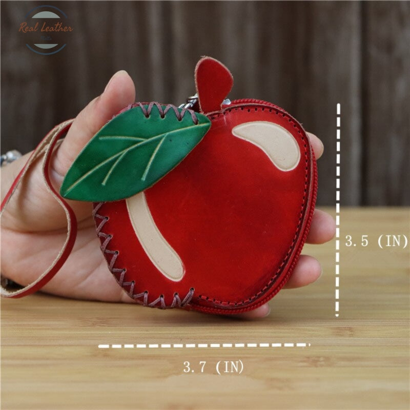 Genuine Leather Apple Coin Purse